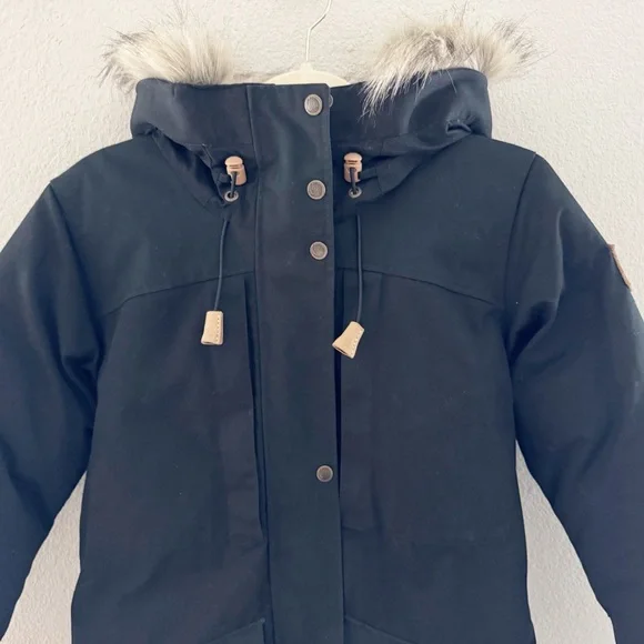 Fjallraven Singi Down Jacket Parka Black Womens XS Outdoor Rugged Gorpcore $640 - Picture 7 of 16